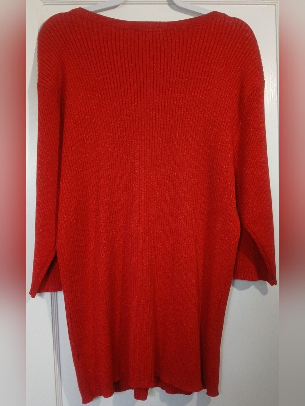 Lane Bryant Red Sparkly Ribbed Tunic Sweater NWT - Picture 6 of 7